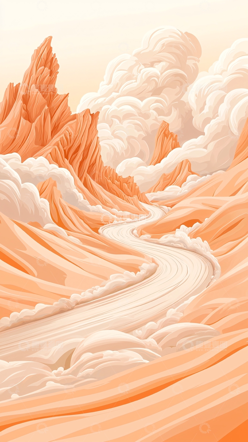 高清大图下载【趣麦麦图】沙漠蜿蜒之路