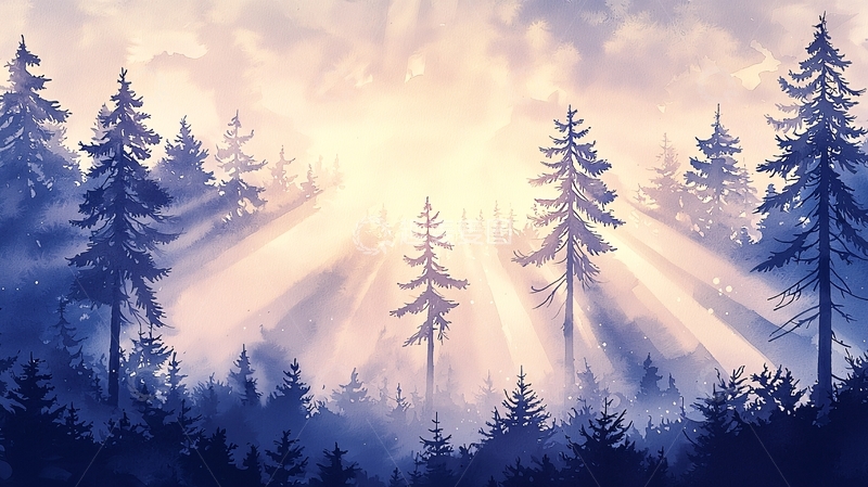 高清大图下载【趣麦麦图】晨光森林高清图片