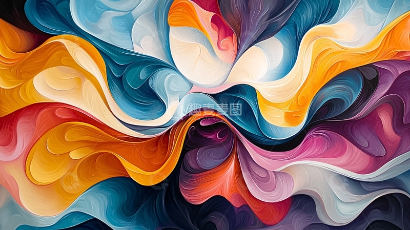 高清大图下载【趣麦麦图】抽象色彩流动艺术背景
