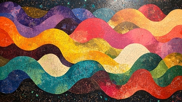 色彩波浪抽象艺术背景