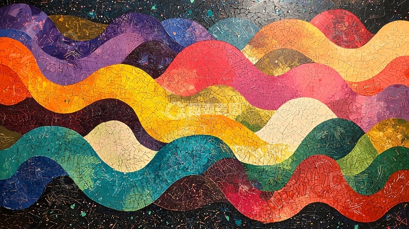 高清大图下载【趣麦麦图】色彩波浪抽象艺术背景