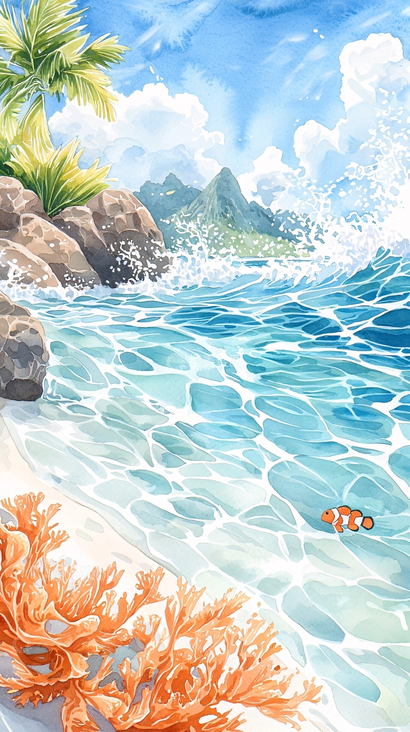 高清大图下载【趣麦麦图】热带海滩珊瑚礁海景