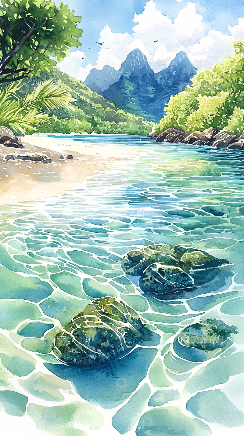 高清大图下载【趣麦麦图】清澈溪流与远山风景