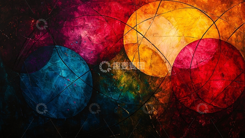 高清大图下载【趣麦麦图】抽象色彩球体艺术背景