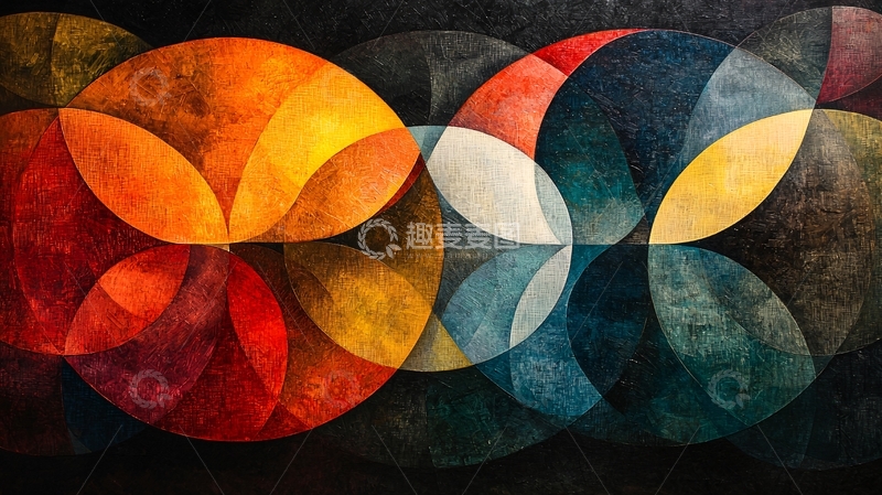 高清大图下载【趣麦麦图】抽象几何色彩拼接艺术背景