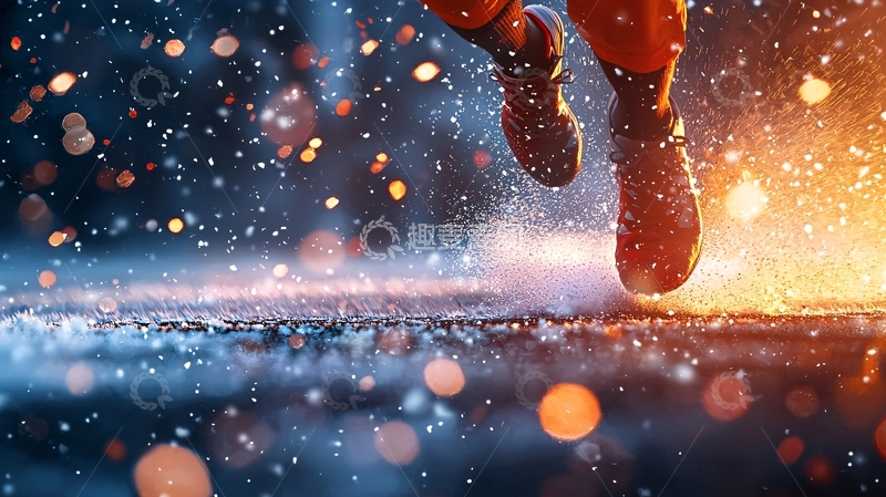 高清大图下载【趣麦麦图】夜跑运动场景