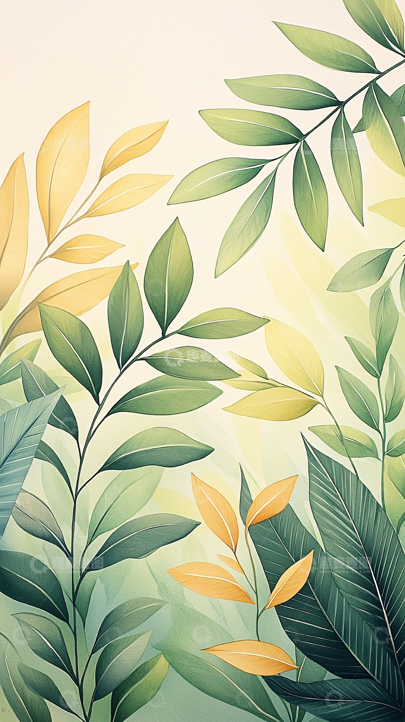 高清大图下载【趣麦麦图】秋日色彩斑斓的树叶背景图