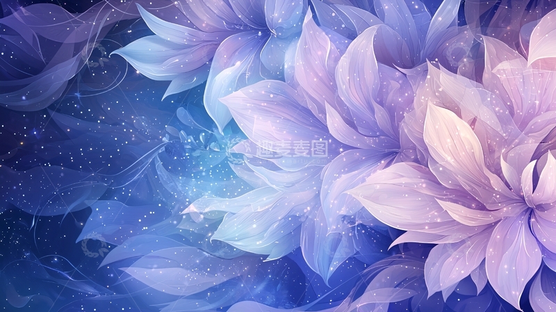 高清大图下载【趣麦麦图】梦幻紫色花朵背景图