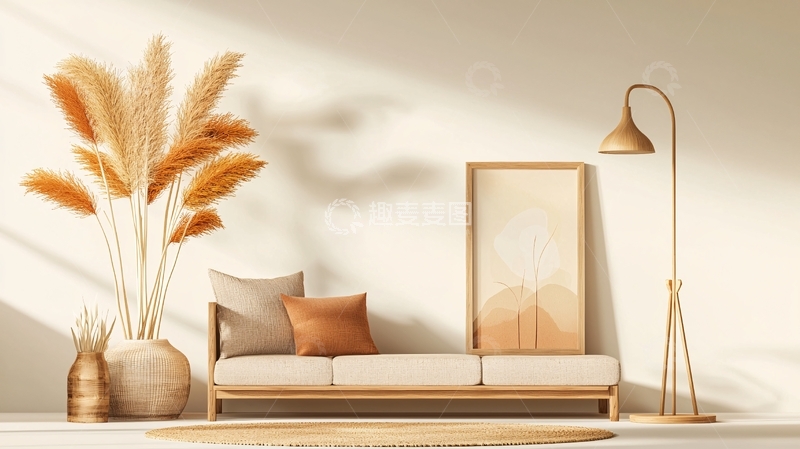 高清大图下载【趣麦麦图】米色调客厅高清图片
