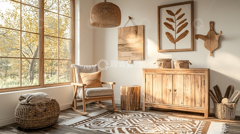 高清大图下载【趣麦麦图】阳光透过窗户的舒适角落