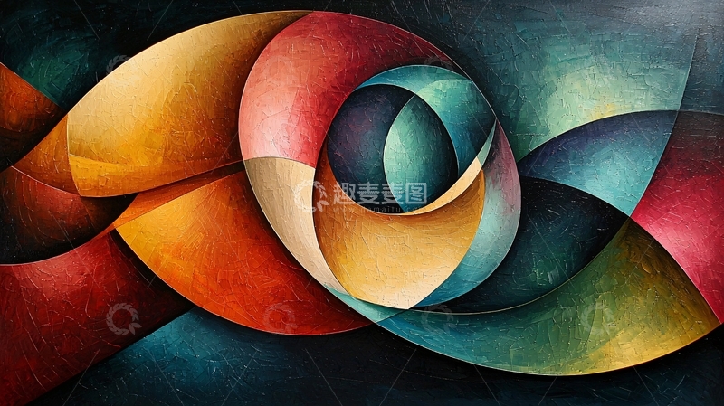 高清大图下载【趣麦麦图】抽象色彩漩涡艺术画