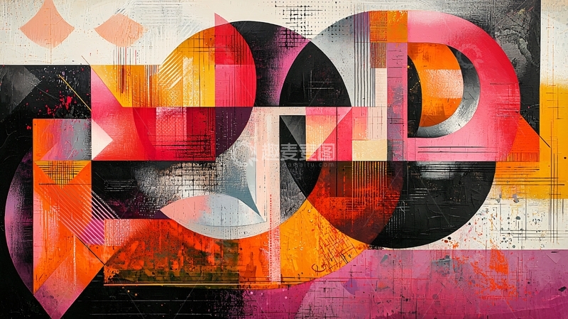 高清大图下载【趣麦麦图】抽象几何艺术背景