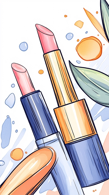 唇膏插画素材