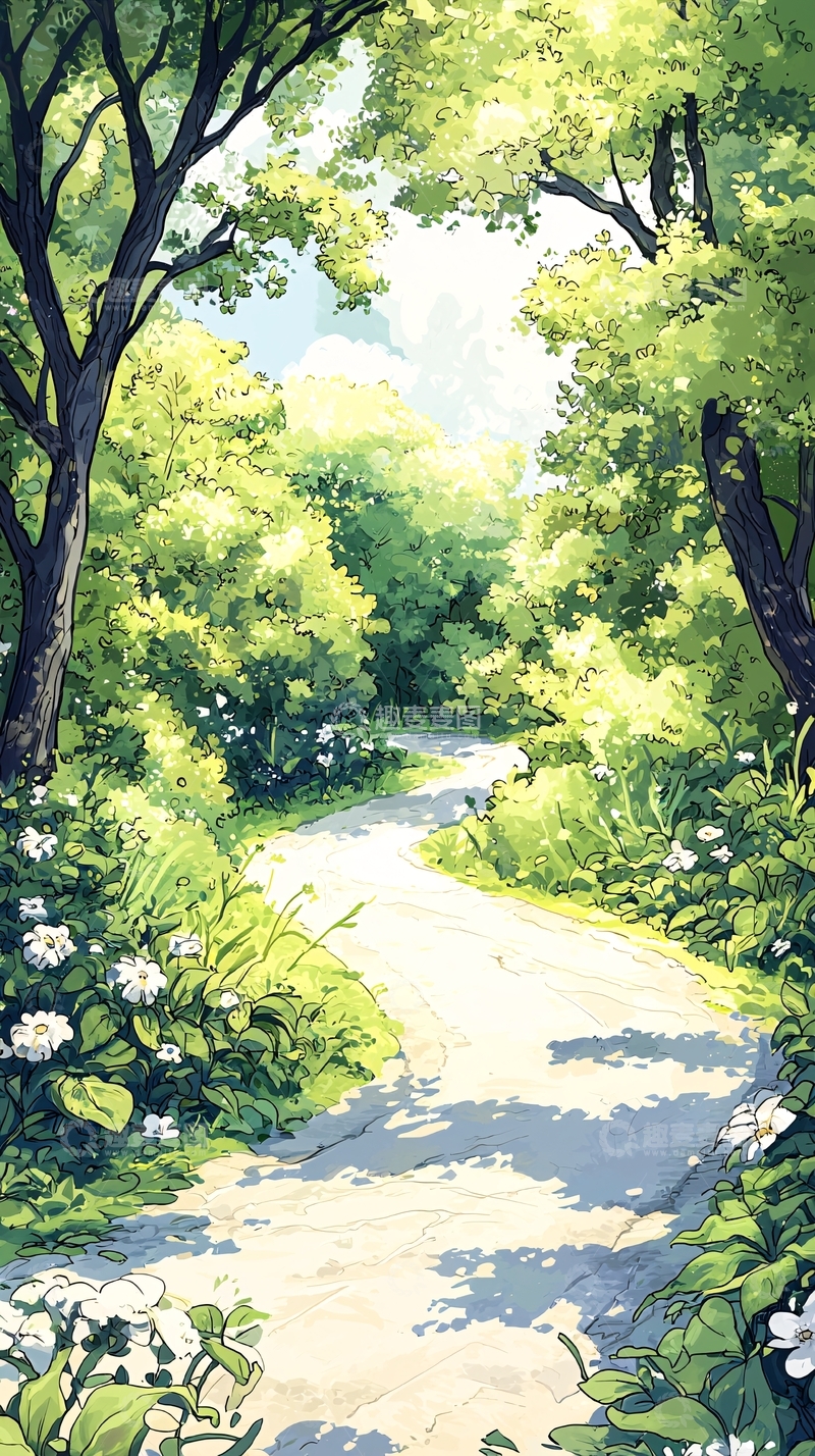 高清大图下载【趣麦麦图】夏日森林小径