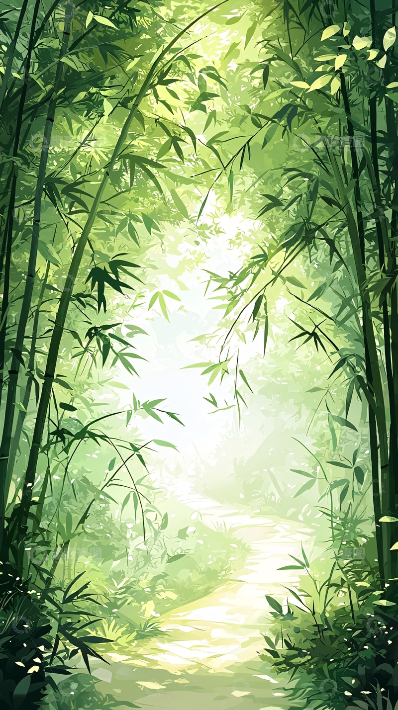高清大图下载【趣麦麦图】竹林小径自然风光