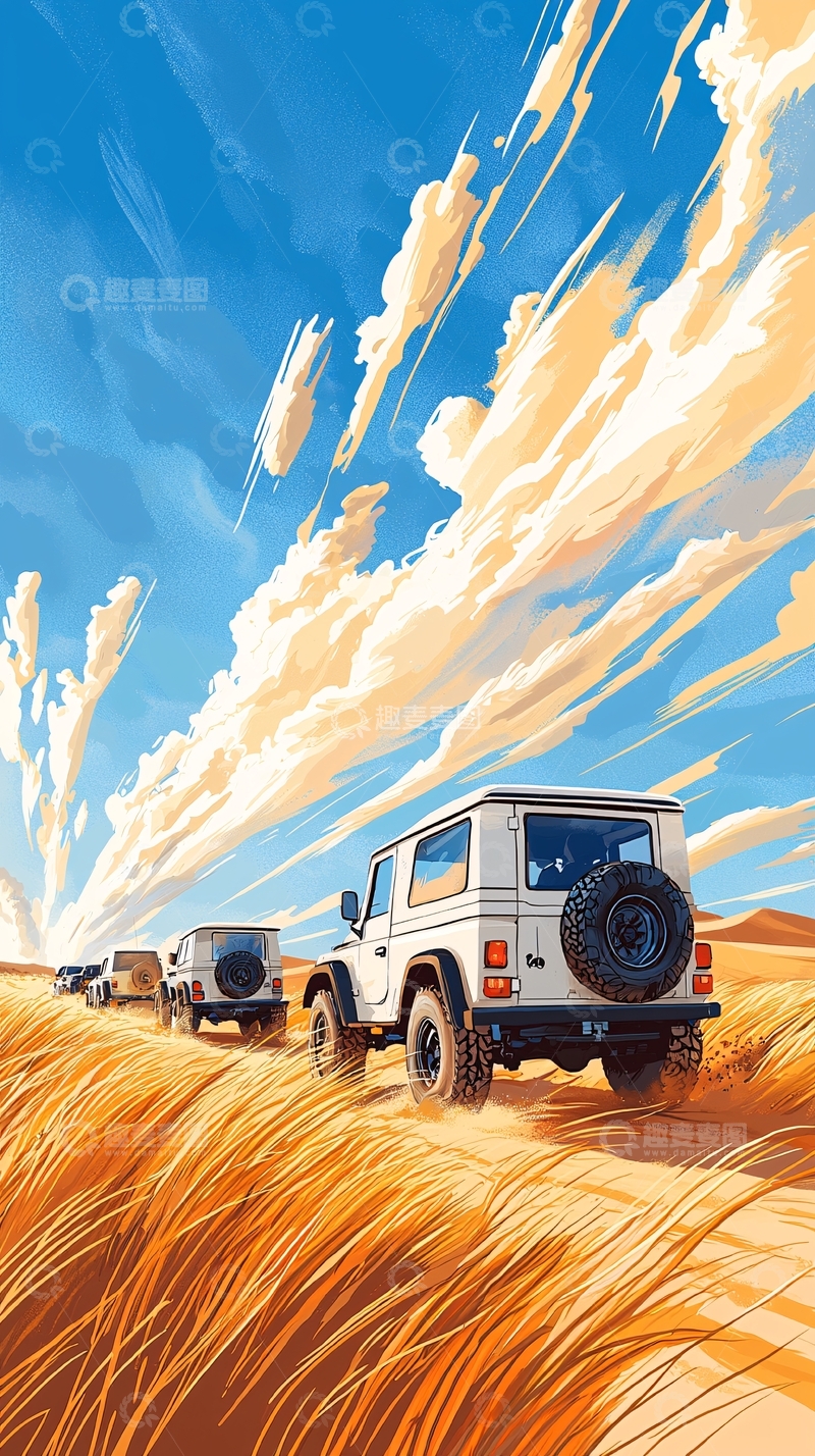 高清大图下载【趣麦麦图】越野车沙漠探险之旅