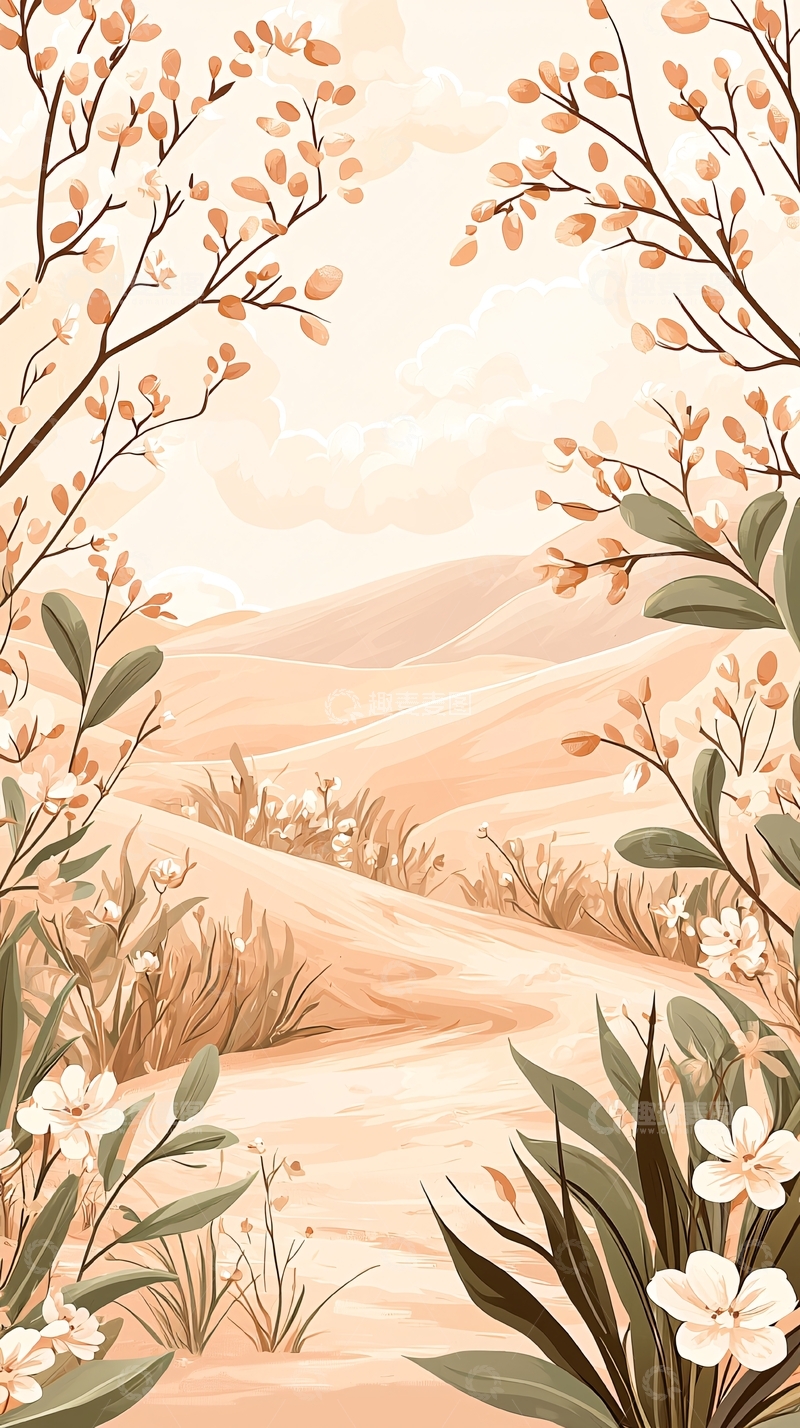 高清大图下载【趣麦麦图】春日山间小径风景图