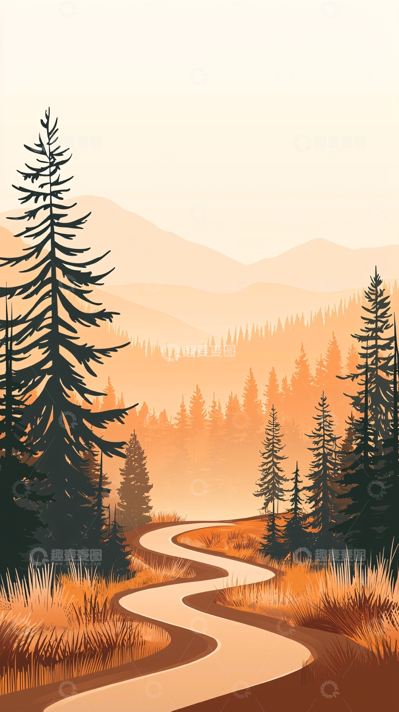 高清大图下载【趣麦麦图】秋日森林小径27