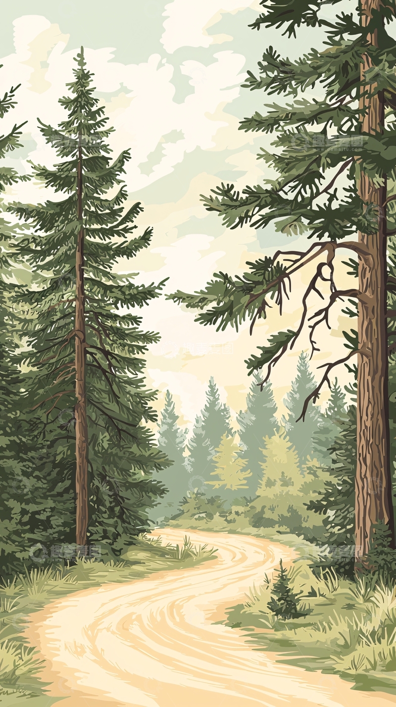 高清大图下载【趣麦麦图】森林小路自然风景