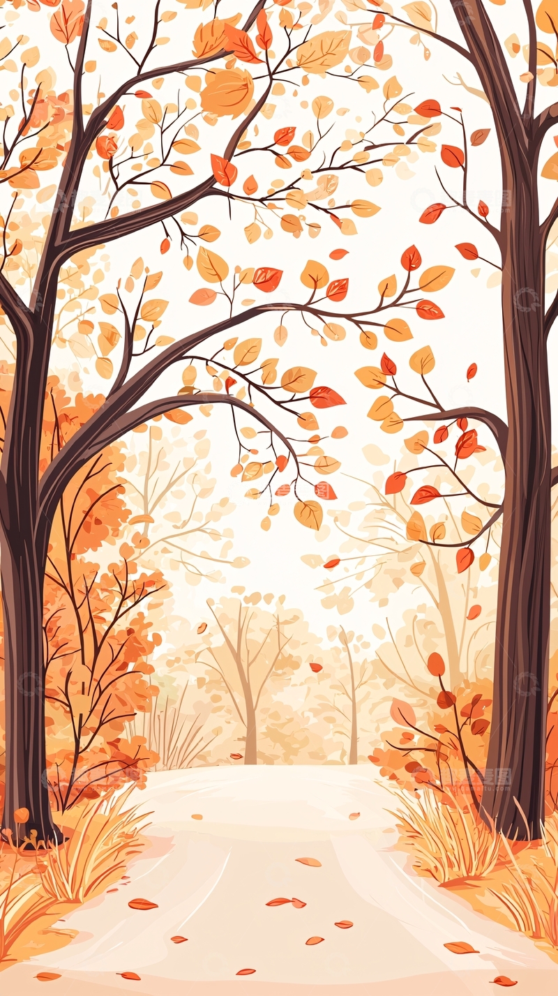 高清大图下载【趣麦麦图】秋日森林小径25