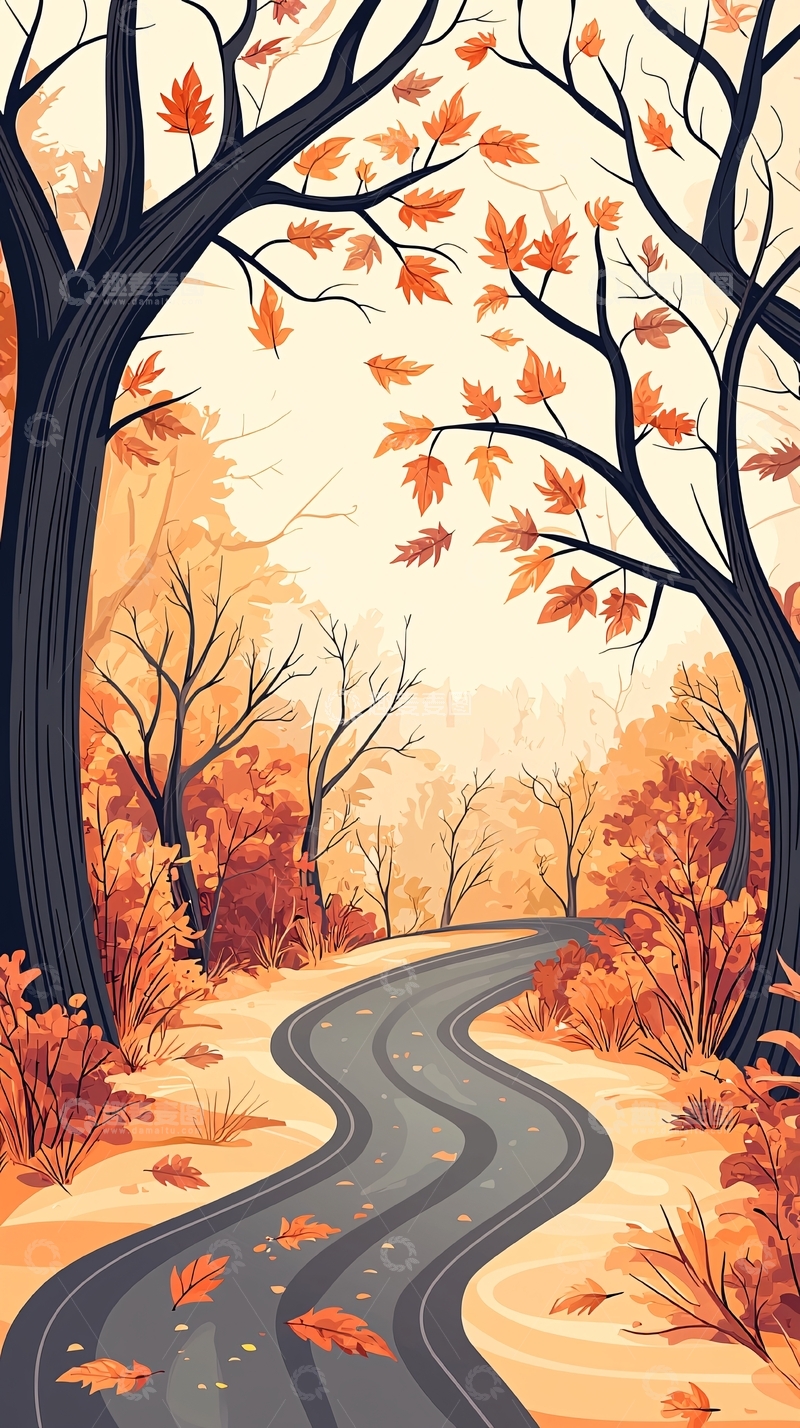 高清大图下载【趣麦麦图】秋日森林小径26