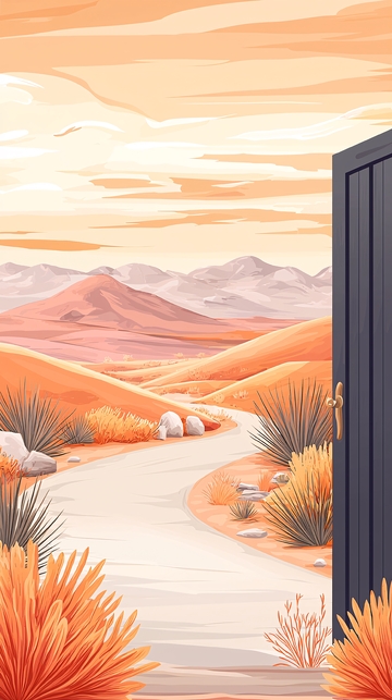 沙漠中的门与远方