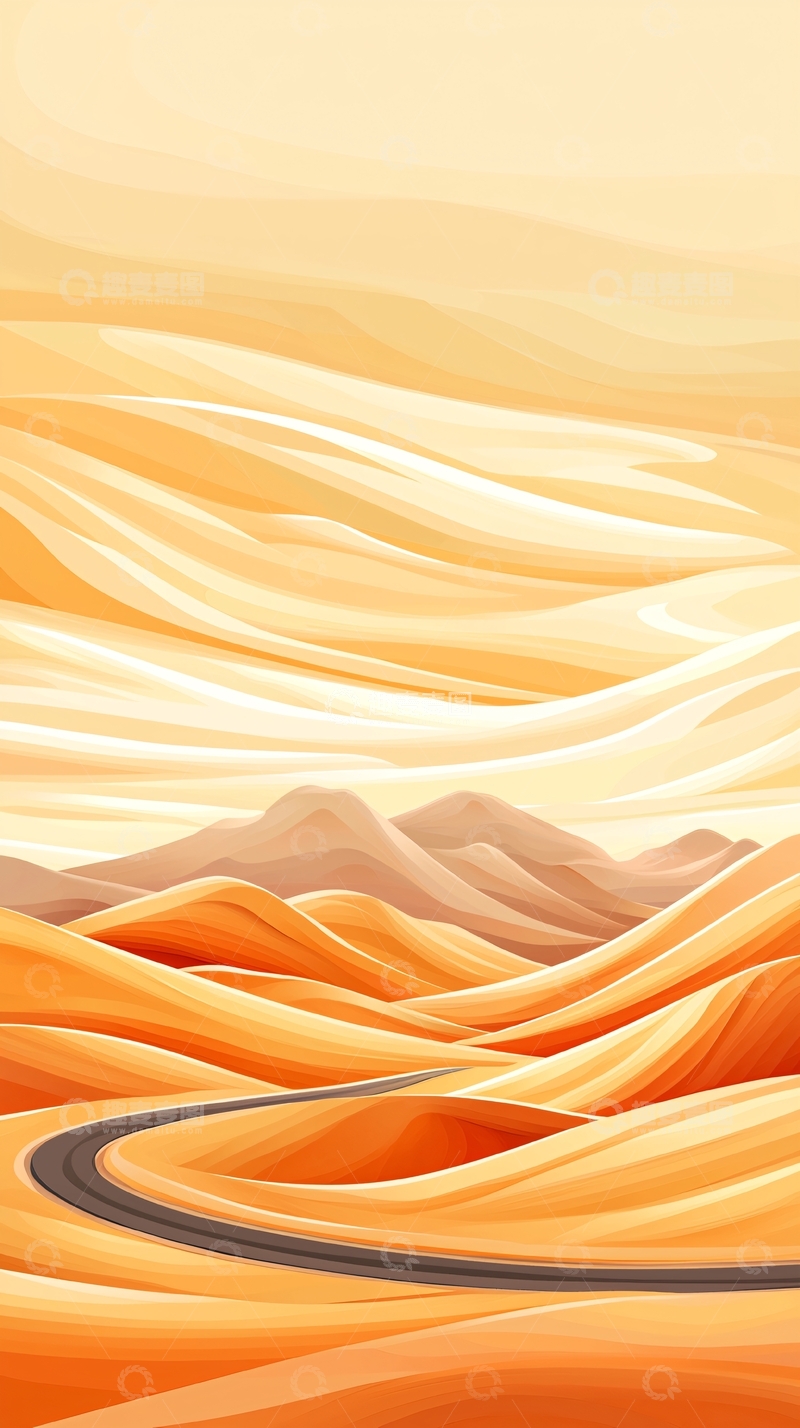 高清大图下载【趣麦麦图】沙漠公路风景图