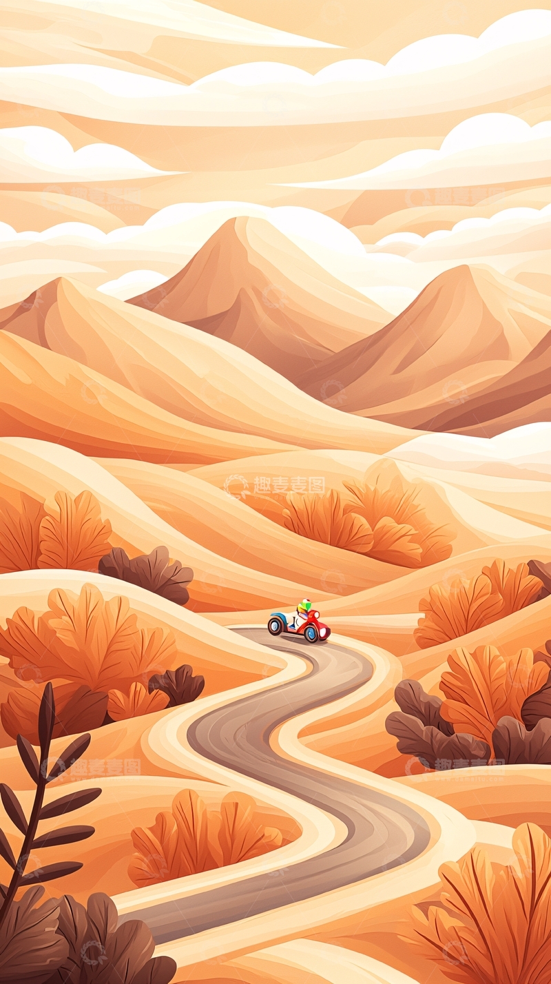 高清大图下载【趣麦麦图】沙漠赛道上的赛车