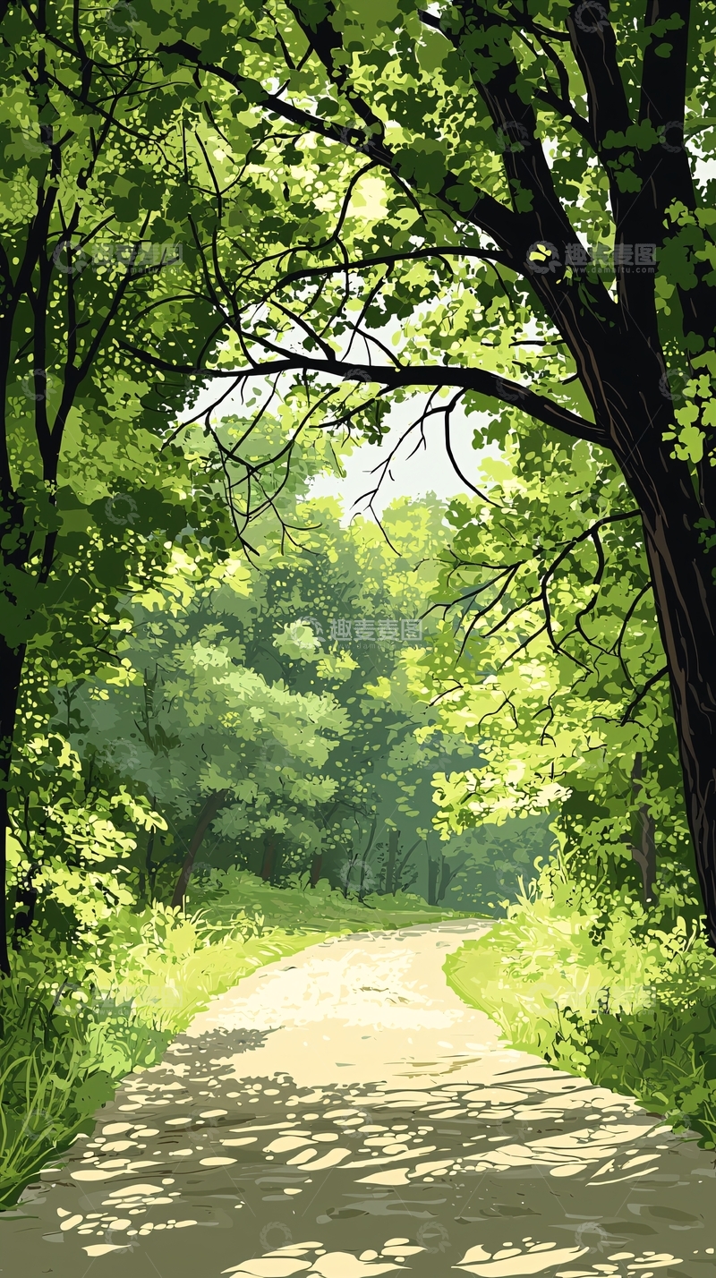 高清大图下载【趣麦麦图】森林小径自然风光