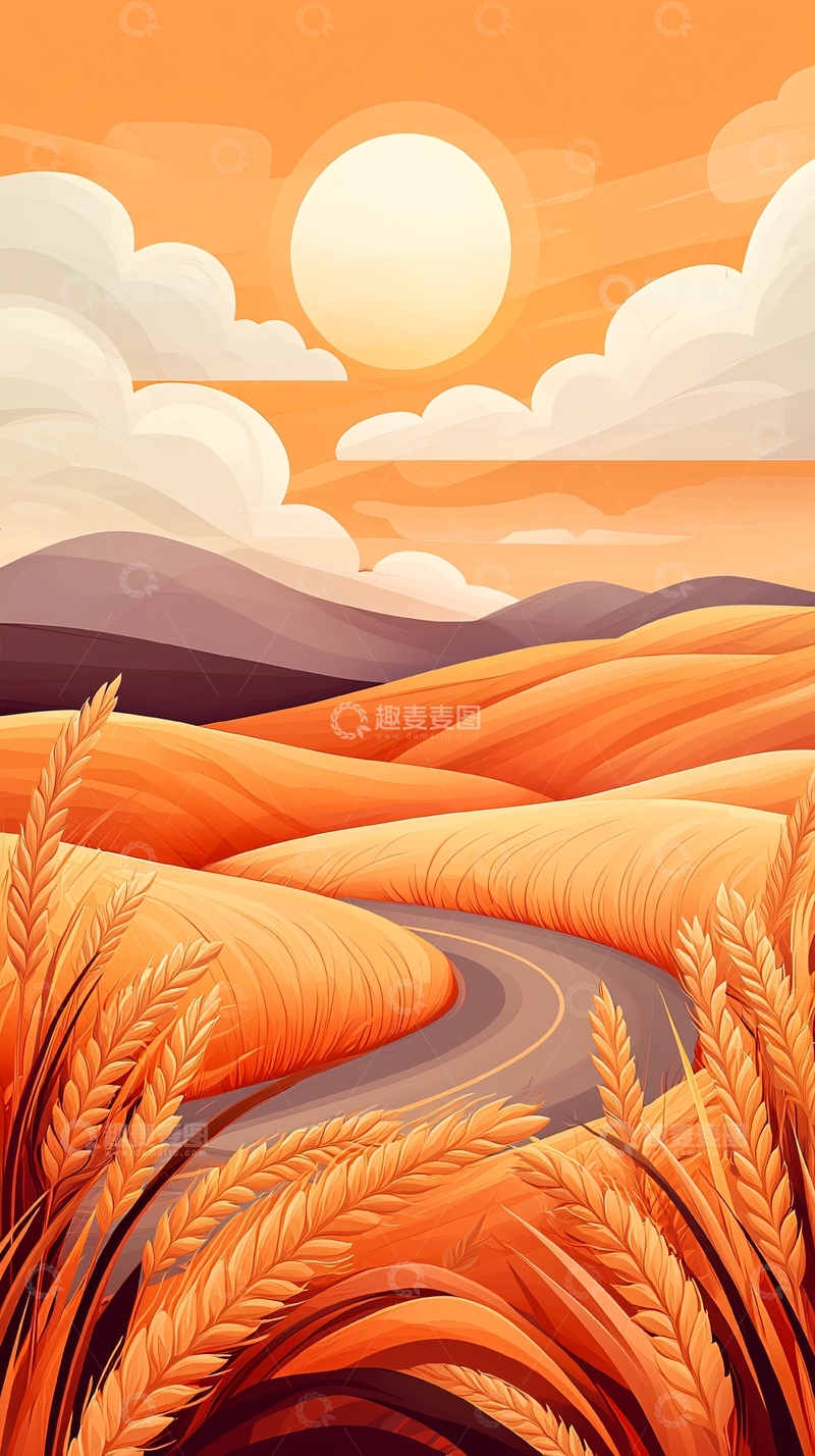 高清大图下载【趣麦麦图】秋日田野风景图