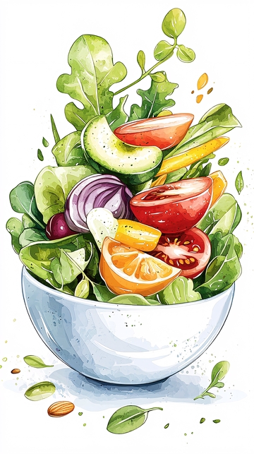 新鲜蔬菜沙拉碗