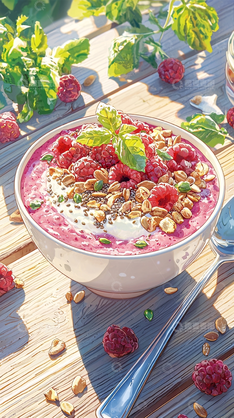高清大图下载【趣麦麦图】夏日水果酸奶碗