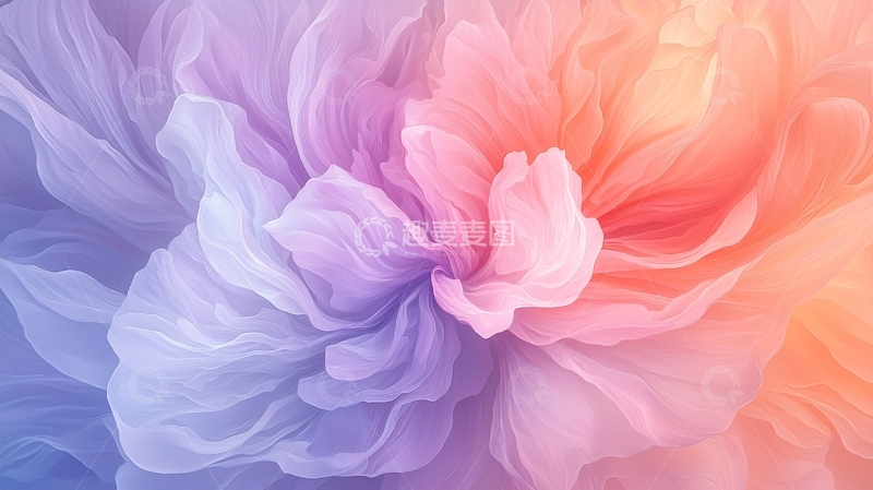 高清大图下载【趣麦麦图】梦幻渐变花瓣抽象艺术背景