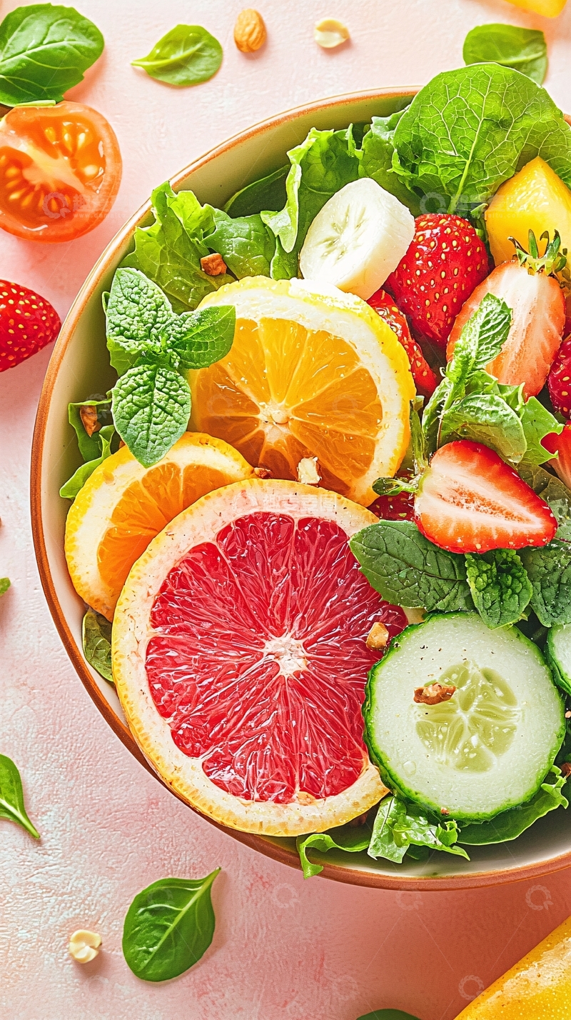 高清大图下载【趣麦麦图】清新水果蔬菜沙拉