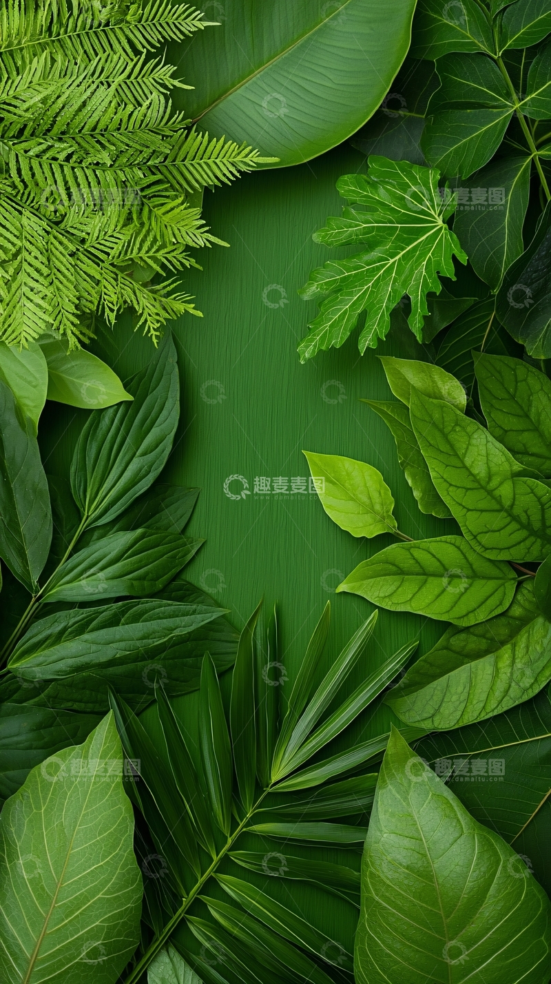 高清大图下载【趣麦麦图】热带植物叶子背景素材