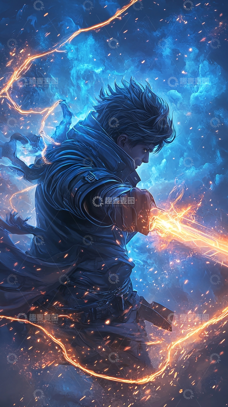 高清大图下载【趣麦麦图】电能战士高清图片