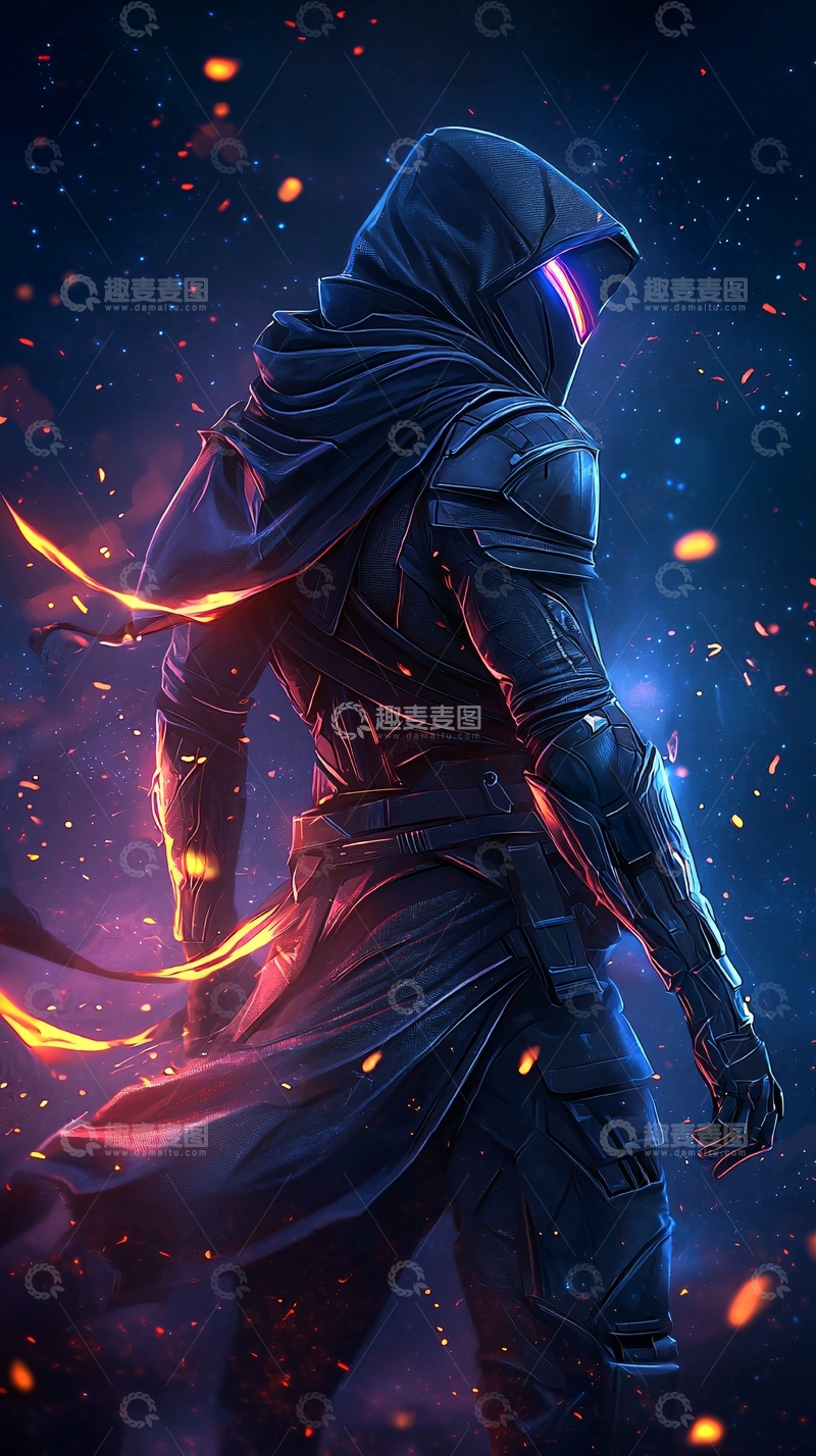 高清大图下载【趣麦麦图】黑暗中的神秘战士
