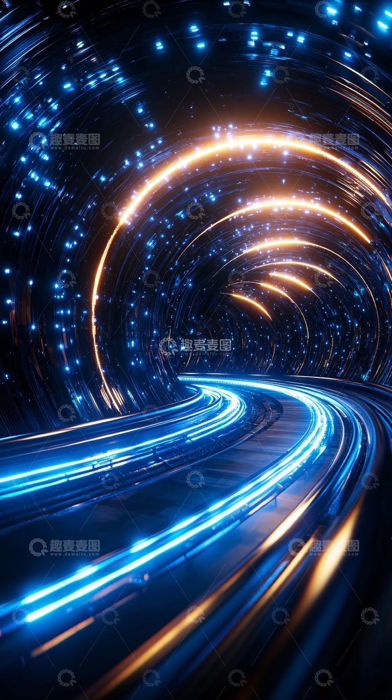 高清大图下载【趣麦麦图】星际隧道光速行驶