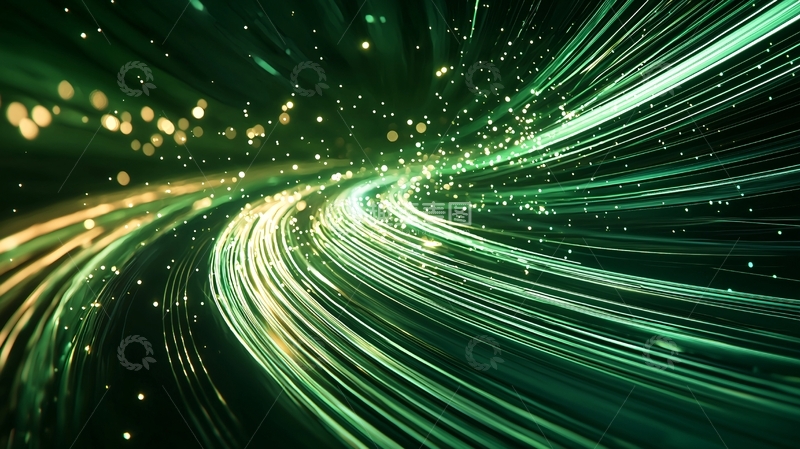 高清大图下载【趣麦麦图】光速流动的绿色线条