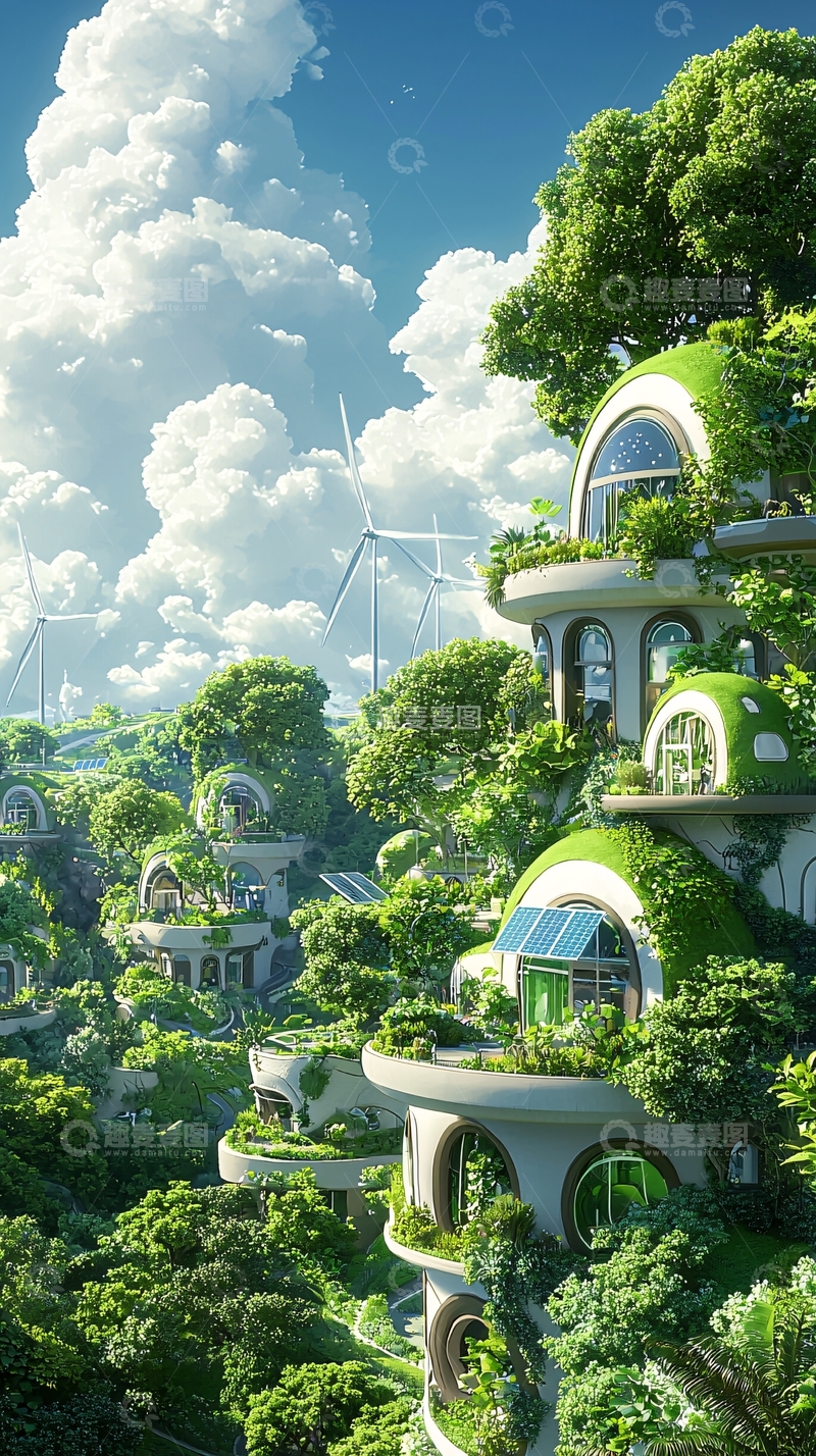 高清大图下载【趣麦麦图】绿色未来城市风光