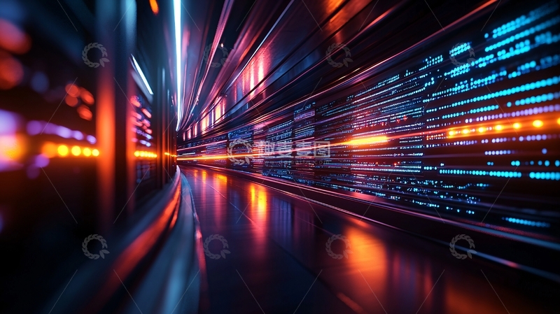 高清大图下载【趣麦麦图】未来科技隧道光影效果