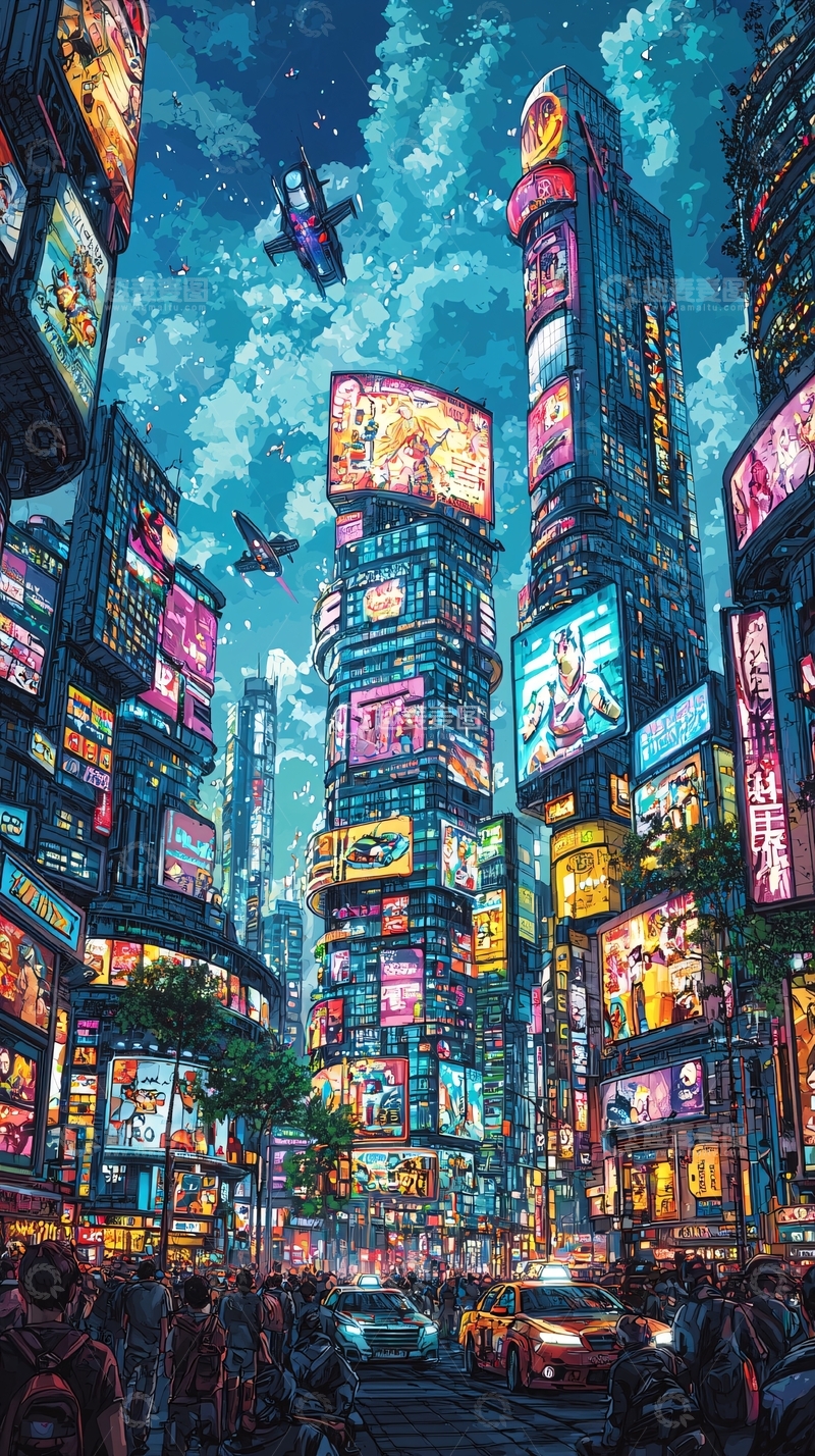 高清大图下载【趣麦麦图】未来都市夜景424