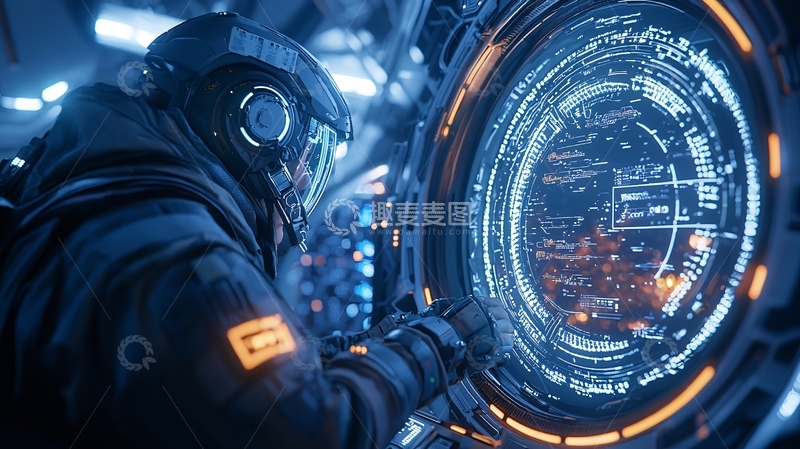 高清大图下载【趣麦麦图】未来战士操控高科技界面