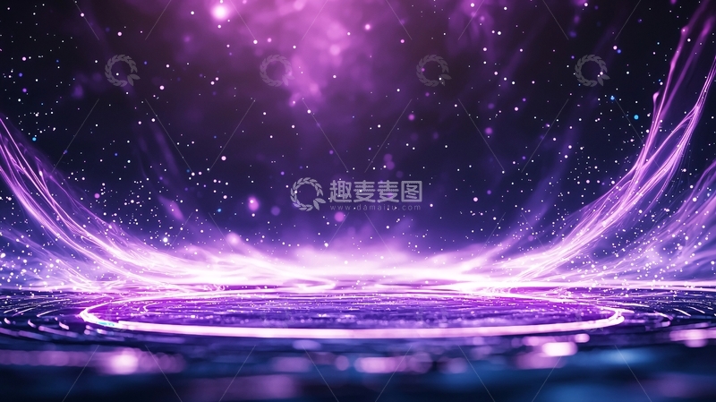 高清大图下载【趣麦麦图】梦幻紫色光束舞台背景