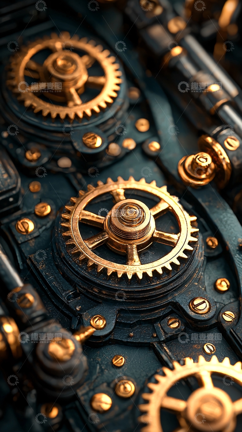 高清大图下载【趣麦麦图】机械齿轮特写细节图