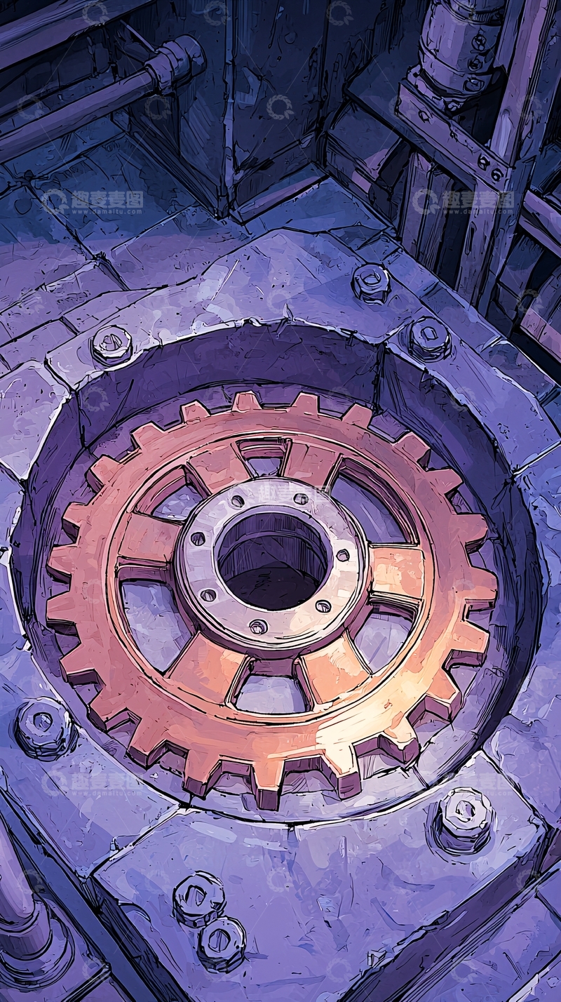 高清大图下载【趣麦麦图】机械齿轮工业背景图