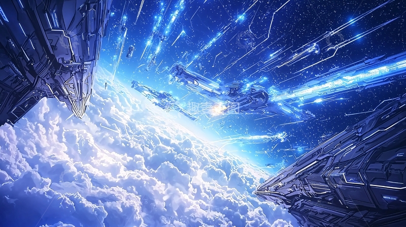 高清大图下载【趣麦麦图】星际战争：宇宙飞船与爆炸