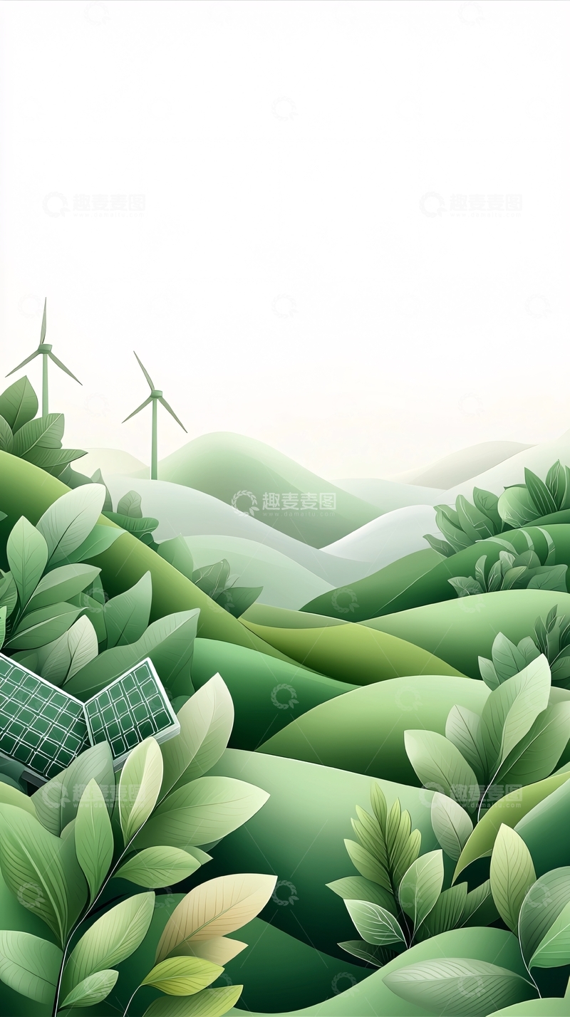 高清大图下载【趣麦麦图】绿色能源与自然风光