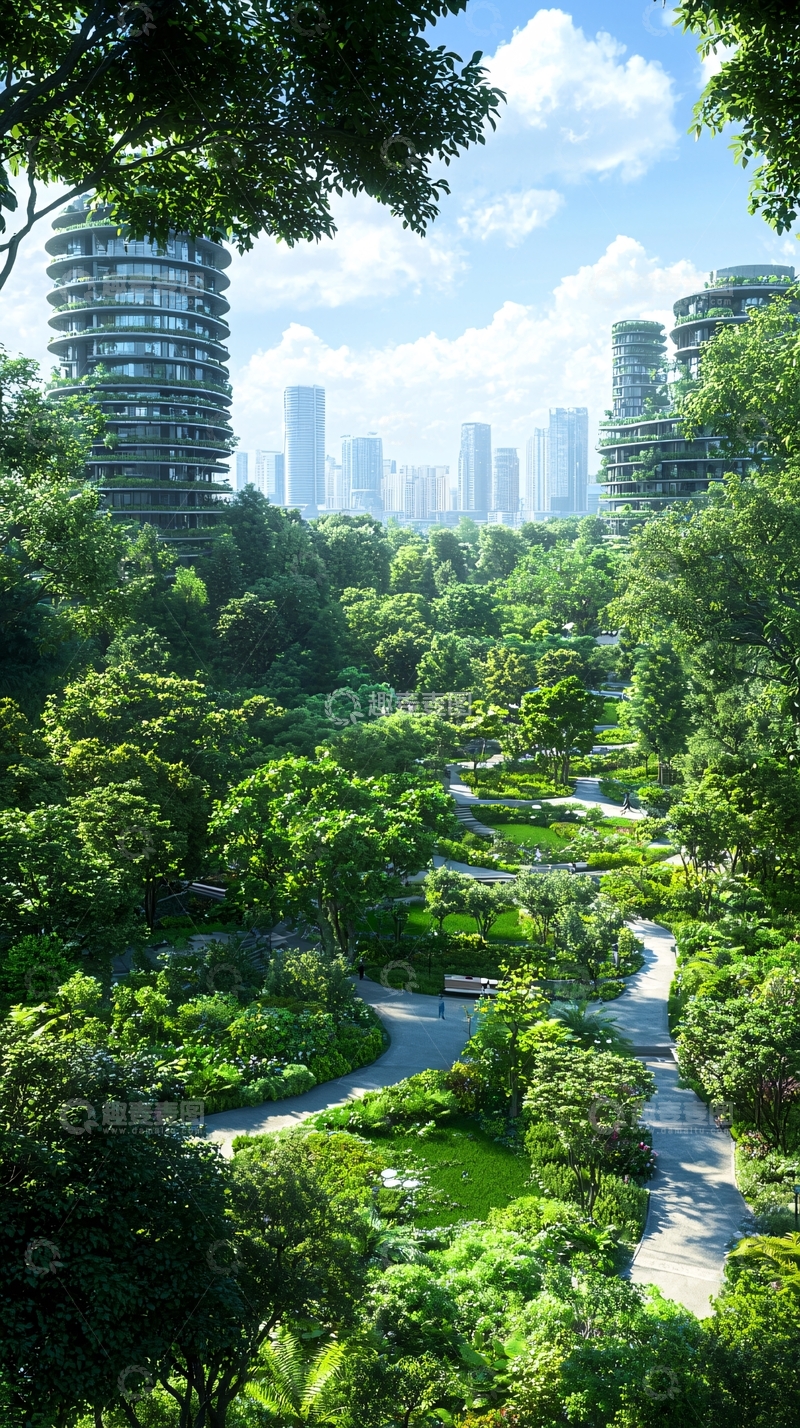 高清大图下载【趣麦麦图】绿色城市景观公园