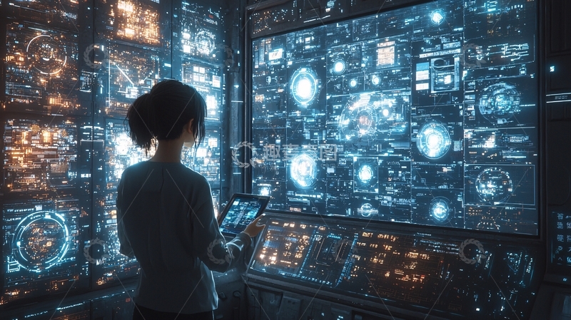 高清大图下载【趣麦麦图】未来科技监控中心